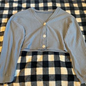 Blue long sleeve top